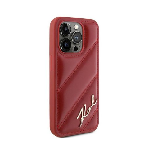 Karl Lagerfeld Diagonal Quilted Script - Etui iPhone 15 Pro Max (czerwony) Karl Lagerfeld Karl Lagerfeld Diagonal Quilted Script - Etui iPhone 15 Pro Max (czerwony) Karl Lagerfeld
