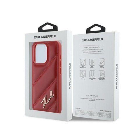 Karl Lagerfeld Diagonal Quilted Script - Etui iPhone 15 Pro Max (czerwony) Karl Lagerfeld Karl Lagerfeld Diagonal Quilted Script - Etui iPhone 15 Pro Max (czerwony) Karl Lagerfeld