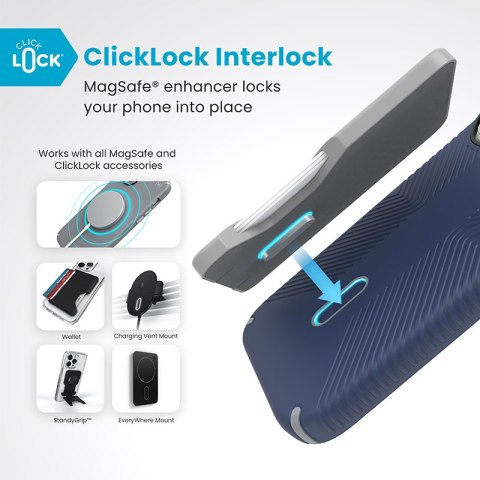 Speck Presidio2 Grip ClickLock & MagSafe - Etui iPhone 16 Pro (Coastal Blue / Dust Grey / White) Speck Speck Presidio2 Grip ClickLock & MagSafe - Etui iPhone 16 Pro (Coastal Blue / Dust Grey / White) Speck