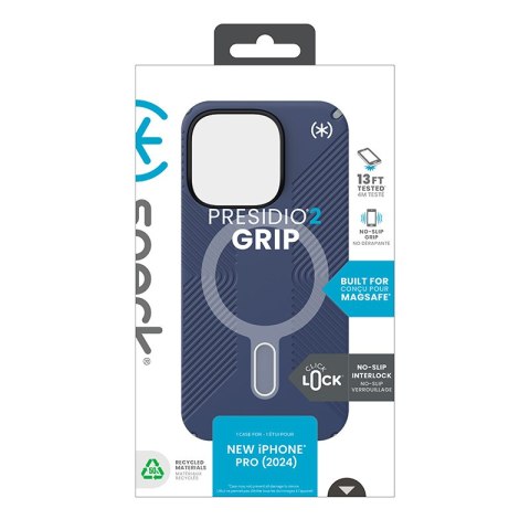Speck Presidio2 Grip ClickLock & MagSafe - Etui iPhone 16 Pro (Coastal Blue / Dust Grey / White) Speck Speck Presidio2 Grip ClickLock & MagSafe - Etui iPhone 16 Pro (Coastal Blue / Dust Grey / White) Speck