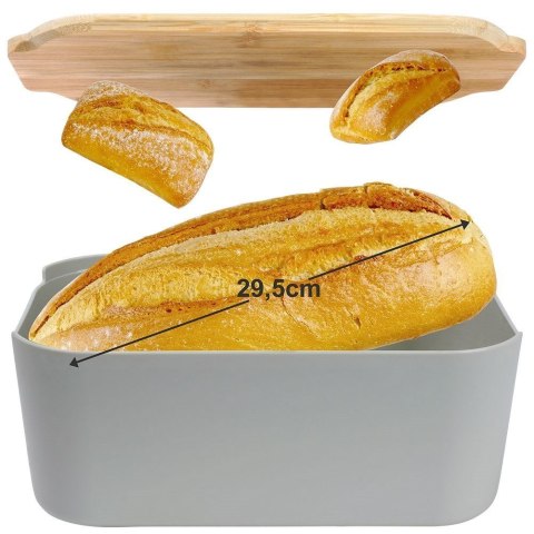 CHLEBAK Z DESKĄ BAMBUSOWĄ SZARY 259302 VILDE CHLEBAK Z DESKĄ BAMBUSOWĄ SZARY 259302 VILDE