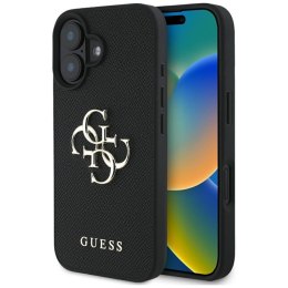Guess Grained Big 4G Logo Small Classic Logo - Etui do iPhone 16 (czarny) Guess