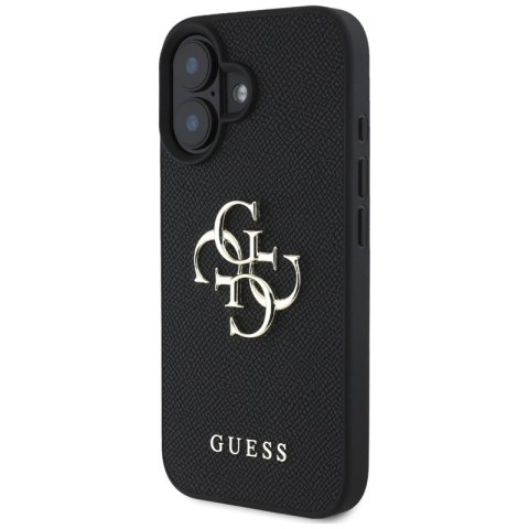 Guess Grained Big 4G Logo Small Classic Logo - Etui do iPhone 16 (czarny) Guess Guess Grained Big 4G Logo Small Classic Logo - Etui do iPhone 16 (czarny) Guess