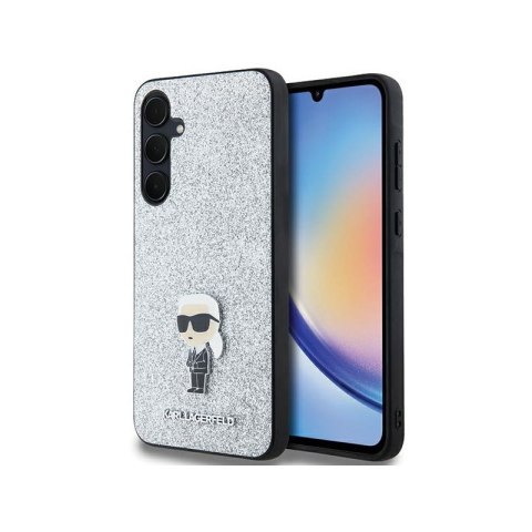Karl Lagerfeld Fixed Glitter Ikonik Logo Metal Pin - Etui Samsung Galaxy A55 5G (srebrny) Karl Lagerfeld Karl Lagerfeld Fixed Glitter Ikonik Logo Metal Pin - Etui Samsung Galaxy A55 5G (srebrny) Karl Lagerfeld