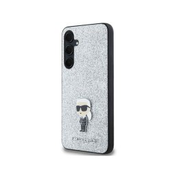 Karl Lagerfeld Fixed Glitter Ikonik Logo Metal Pin - Etui Samsung Galaxy A55 5G (srebrny) Karl Lagerfeld