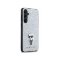 Karl Lagerfeld Fixed Glitter Ikonik Logo Metal Pin - Etui Samsung Galaxy A55 5G (srebrny) Karl Lagerfeld