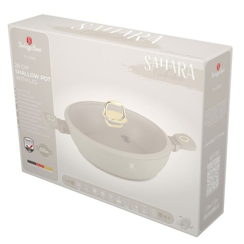 PŁASKI GARNEK TYTANOWY Z POKRYWĄ 28cm BERLINGER HAUS BH-8068 SAHARA BERLINGER HAUS PŁASKI GARNEK TYTANOWY Z POKRYWĄ 28cm BERLINGER HAUS BH-8068 SAHARA BERLINGER HAUS