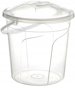 Wiadro okrągłe z pokrywką 10l transparentne 30x30 cm Katex