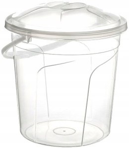 Wiadro okrągłe z pokrywką 15l transparentne 34x34cm Katex