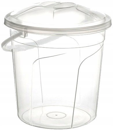 Wiadro okrągłe z pokrywką 15l transparentne 34x34cm Katex Wiadro okrągłe z pokrywką 15l transparentne 34x34cm Katex