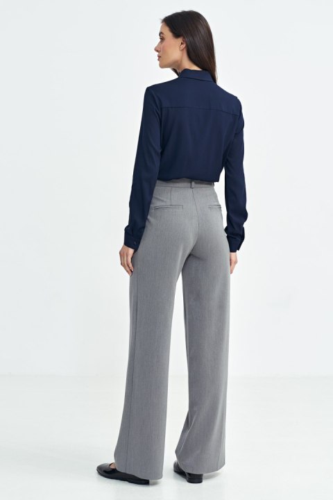 Spodnie z zakładkami wide leg SD104 Grey - Nife Spodnie z zakładkami wide leg SD104 Grey - Nife