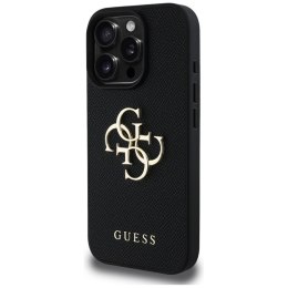 Guess Grained Big 4G Logo Small Classic Logo - Etui do iPhone 16 Pro Max (czarny) Guess