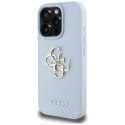 Guess Grained Big 4G Logo Small Classic Logo - Etui do iPhone 16 Pro Max (niebieski) Guess