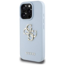 Guess Grained Big 4G Logo Small Classic Logo - Etui do iPhone 16 Pro Max (niebieski) Guess