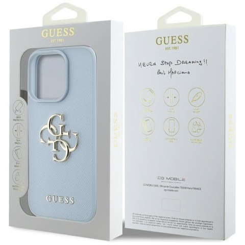 Guess Grained Big 4G Logo Small Classic Logo - Etui do iPhone 16 Pro Max (niebieski) Guess Guess Grained Big 4G Logo Small Classic Logo - Etui do iPhone 16 Pro Max (niebieski) Guess