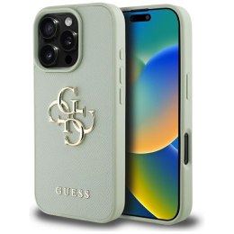 Guess Grained Big 4G Logo Small Classic Logo - Etui do iPhone 16 Pro (zielony) Guess