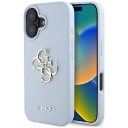 Guess Grained Big 4G Logo Small Classic Logo - Etui do iPhone 16 (niebieski) Guess