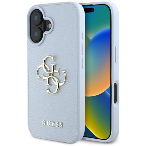Guess Grained Big 4G Logo Small Classic Logo - Etui do iPhone 16 (niebieski) Guess Guess Grained Big 4G Logo Small Classic Logo - Etui do iPhone 16 (niebieski) Guess