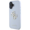 Guess Grained Big 4G Logo Small Classic Logo - Etui do iPhone 16 (niebieski) Guess