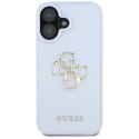 Guess Grained Big 4G Logo Small Classic Logo - Etui do iPhone 16 (niebieski) Guess