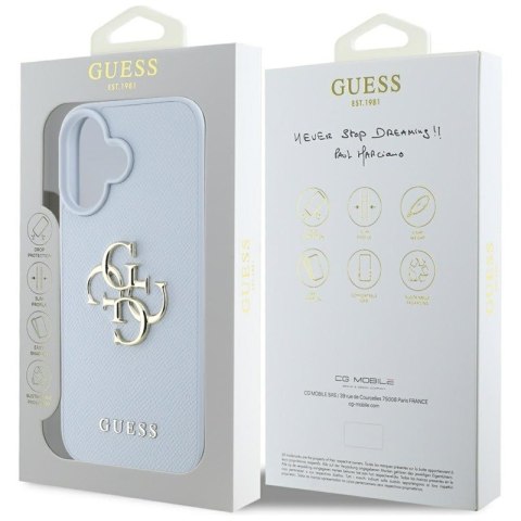Guess Grained Big 4G Logo Small Classic Logo - Etui do iPhone 16 (niebieski) Guess Guess Grained Big 4G Logo Small Classic Logo - Etui do iPhone 16 (niebieski) Guess