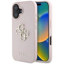 Guess Grained Big 4G Logo Small Classic Logo - Etui do iPhone 16 (różowy) Guess