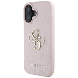 Guess Grained Big 4G Logo Small Classic Logo - Etui do iPhone 16 (różowy) Guess