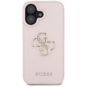 Guess Grained Big 4G Logo Small Classic Logo - Etui do iPhone 16 (różowy) Guess