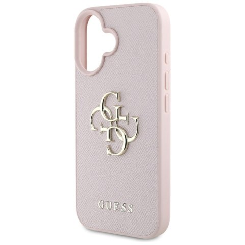 Guess Grained Big 4G Logo Small Classic Logo - Etui do iPhone 16 (różowy) Guess Guess Grained Big 4G Logo Small Classic Logo - Etui do iPhone 16 (różowy) Guess