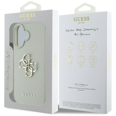 Guess Grained Big 4G Logo Small Classic Logo - Etui do iPhone 16 (zielony) Guess Guess Grained Big 4G Logo Small Classic Logo - Etui do iPhone 16 (zielony) Guess