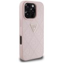 Guess Hot Stamp 4G Pattern Triangle Metal Logo - Etui do iPhone 16 Pro Max (różowy) Guess