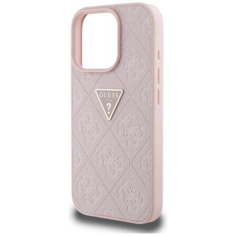 Guess Hot Stamp 4G Pattern Triangle Metal Logo - Etui do iPhone 16 Pro Max (różowy) Guess Guess Hot Stamp 4G Pattern Triangle Metal Logo - Etui do iPhone 16 Pro Max (różowy) Guess