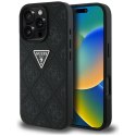 Guess Hot Stamp 4G Pattern Triangle Metal Logo - Etui do iPhone 16 Pro (czarny) Guess