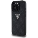 Guess Hot Stamp 4G Pattern Triangle Metal Logo - Etui do iPhone 16 Pro (czarny) Guess