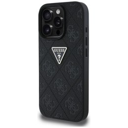 Guess Hot Stamp 4G Pattern Triangle Metal Logo - Etui do iPhone 16 Pro (czarny) Guess