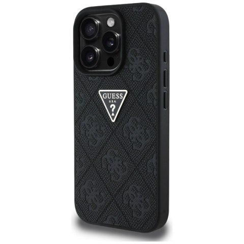 Guess Hot Stamp 4G Pattern Triangle Metal Logo - Etui do iPhone 16 Pro (czarny) Guess Guess Hot Stamp 4G Pattern Triangle Metal Logo - Etui do iPhone 16 Pro (czarny) Guess