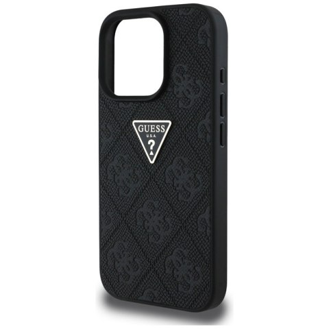 Guess Hot Stamp 4G Pattern Triangle Metal Logo - Etui do iPhone 16 Pro (czarny) Guess Guess Hot Stamp 4G Pattern Triangle Metal Logo - Etui do iPhone 16 Pro (czarny) Guess