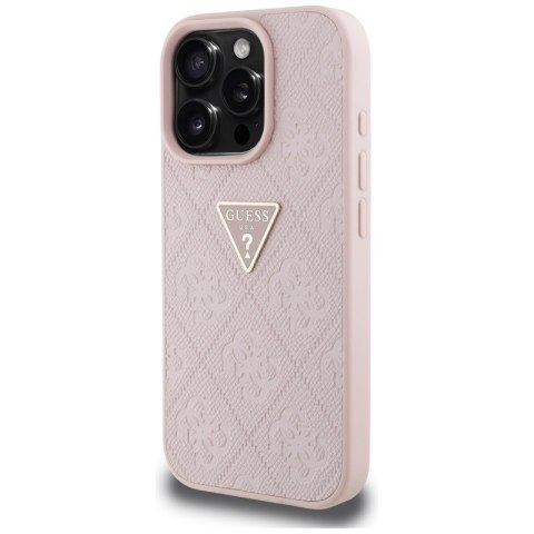 Guess Hot Stamp 4G Pattern Triangle Metal Logo - Etui do iPhone 16 Pro (różowy) Guess Guess Hot Stamp 4G Pattern Triangle Metal Logo - Etui do iPhone 16 Pro (różowy) Guess