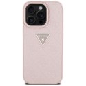 Guess Hot Stamp 4G Pattern Triangle Metal Logo - Etui do iPhone 16 Pro (różowy) Guess