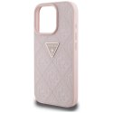 Guess Hot Stamp 4G Pattern Triangle Metal Logo - Etui do iPhone 16 Pro (różowy) Guess