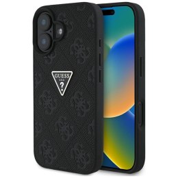 Guess Hot Stamp 4G Pattern Triangle Metal Logo - Etui do iPhone 16 (czarny) Guess