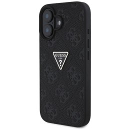 Guess Hot Stamp 4G Pattern Triangle Metal Logo - Etui do iPhone 16 (czarny) Guess