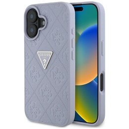 Guess Hot Stamp 4G Pattern Triangle Metal Logo - Etui do iPhone 16 (fioletowy) Guess