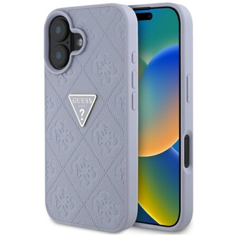 Guess Hot Stamp 4G Pattern Triangle Metal Logo - Etui do iPhone 16 (fioletowy) Guess Guess Hot Stamp 4G Pattern Triangle Metal Logo - Etui do iPhone 16 (fioletowy) Guess