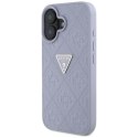 Guess Hot Stamp 4G Pattern Triangle Metal Logo - Etui do iPhone 16 (fioletowy) Guess