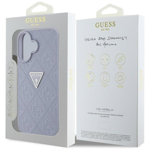 Guess Hot Stamp 4G Pattern Triangle Metal Logo - Etui do iPhone 16 (fioletowy) Guess Guess Hot Stamp 4G Pattern Triangle Metal Logo - Etui do iPhone 16 (fioletowy) Guess