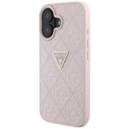 Guess Hot Stamp 4G Pattern Triangle Metal Logo - Etui do iPhone 16 (różowy) Guess