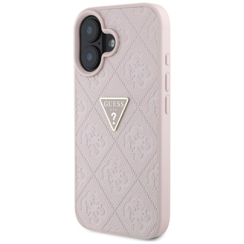 Guess Hot Stamp 4G Pattern Triangle Metal Logo - Etui do iPhone 16 (różowy) Guess Guess Hot Stamp 4G Pattern Triangle Metal Logo - Etui do iPhone 16 (różowy) Guess