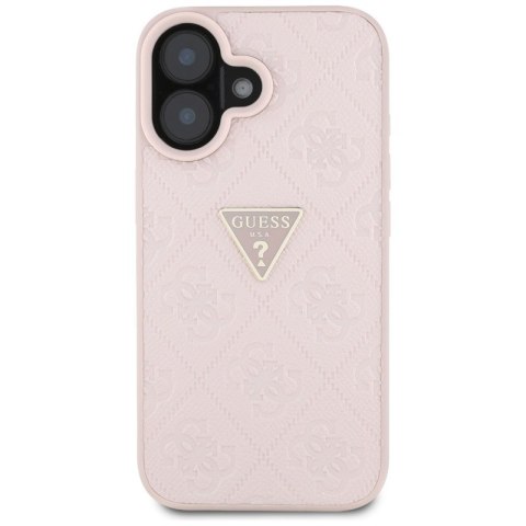 Guess Hot Stamp 4G Pattern Triangle Metal Logo - Etui do iPhone 16 (różowy) Guess Guess Hot Stamp 4G Pattern Triangle Metal Logo - Etui do iPhone 16 (różowy) Guess