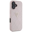 Guess Hot Stamp 4G Pattern Triangle Metal Logo - Etui do iPhone 16 (różowy) Guess